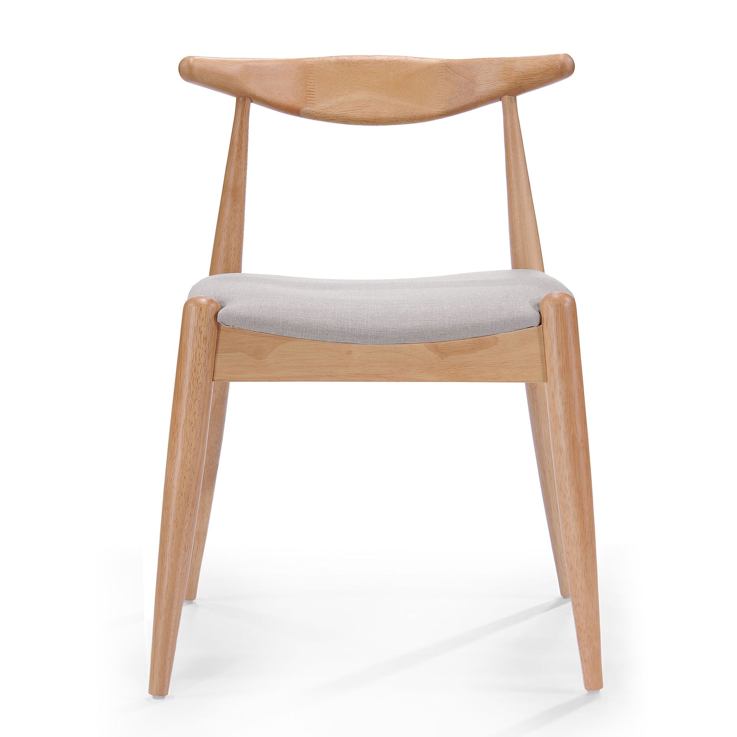 Candescent - Dining Chair With Curved Back And Wood Frame (Set of 2) - Beige