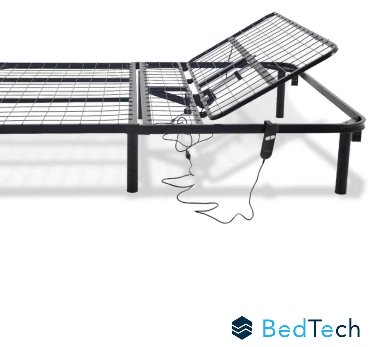 Bthu - Queen Adjustable Bed Base With Head Position Adjustment - Black