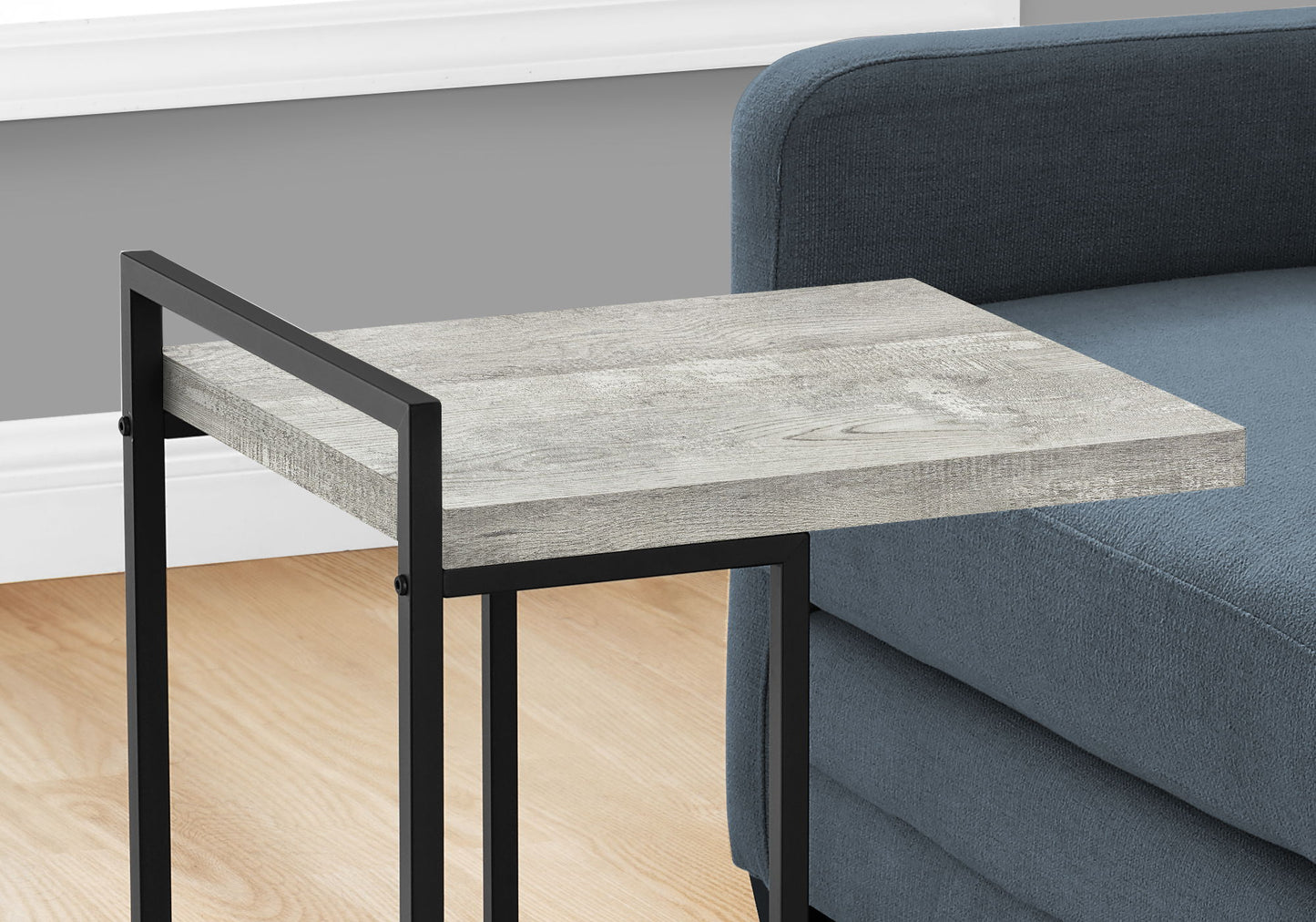 Accent Table, C - Shaped, Modern Convenient Design - Gray