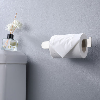 Modern Wall Mounted Bathroom Hardware Set With Robe Hook, Towel Rail, And Tissue Paper Holder - Brushed Nickel