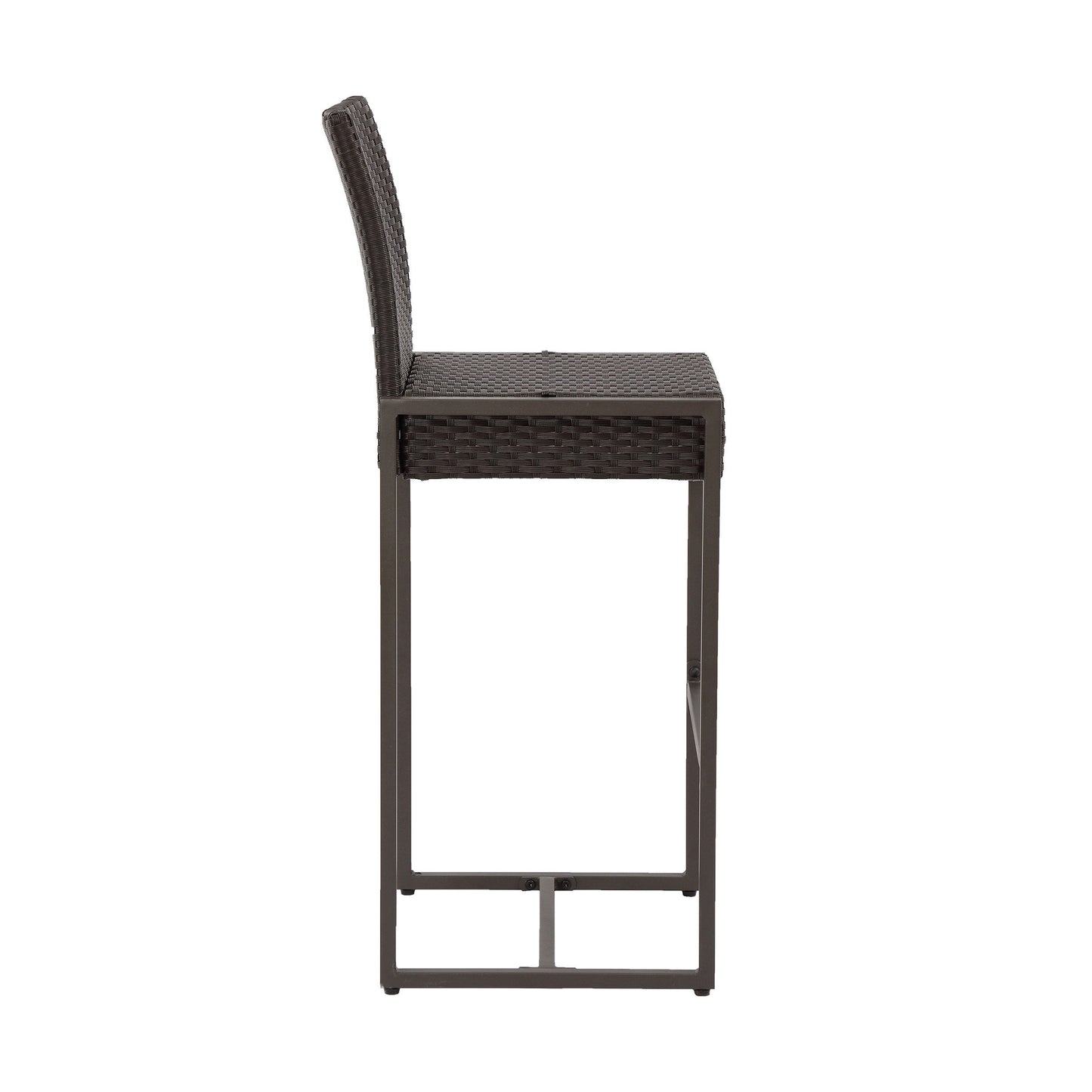 Outdoor Barstool With Hand Crafted Details (Set of 2) - Dark Brown