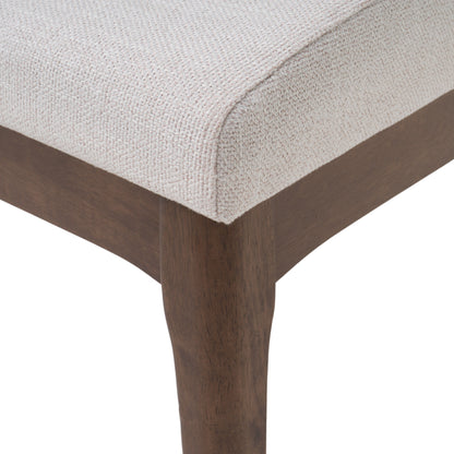 Contemporary Fabric Dining Chairs (Set of 2) - Light Beige / Walnut