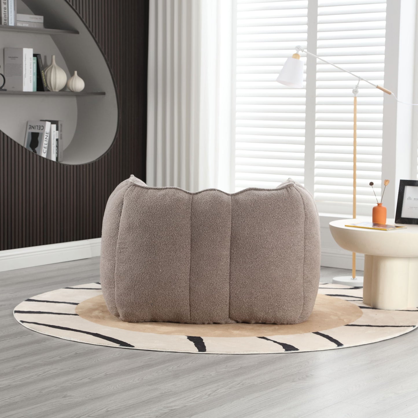 Soft Bean Bag Chair With High Resilient Foam (Chips) - Coffee