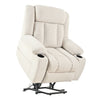 Power Lift Recliner Chair - Fabric Single Sofa With Extended Footrest, Remote Control, Cup Holders, And Side Pockets For Living Room Or Home Theater - Light Gray