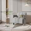 Modern Minimalist Leisure Armchair With L Shaped Armrests For Living Room - Gray