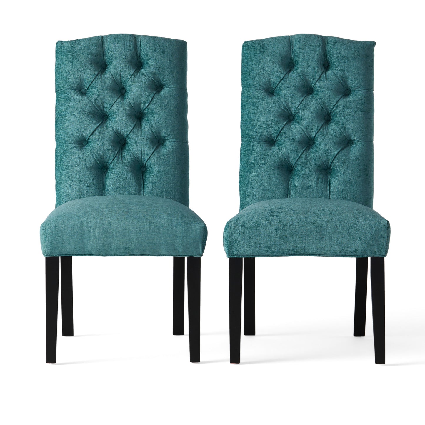 Harriet - Tufted Dining Chairs With Solid Wood Frame And Soft (Set of 2) - Teal Green