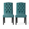 Harriet - Tufted Dining Chairs With Solid Wood Frame And Soft (Set of 2) - Teal Green