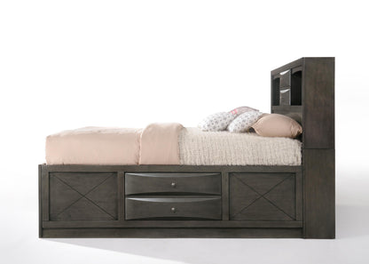 Ireland - Queen Bed With Storage - Gray Oak