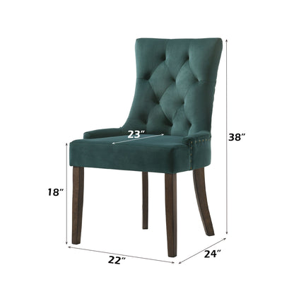 Farren - Velvet Weathered Side Chair (Set of 2) - Green