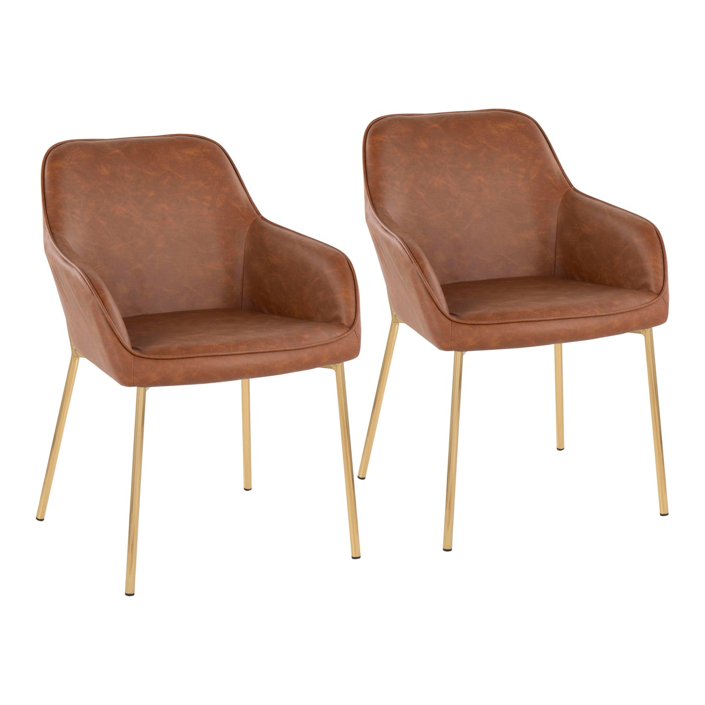 Daniella - Contemporary Dining Chair (Set of 2) - Gold / Camel