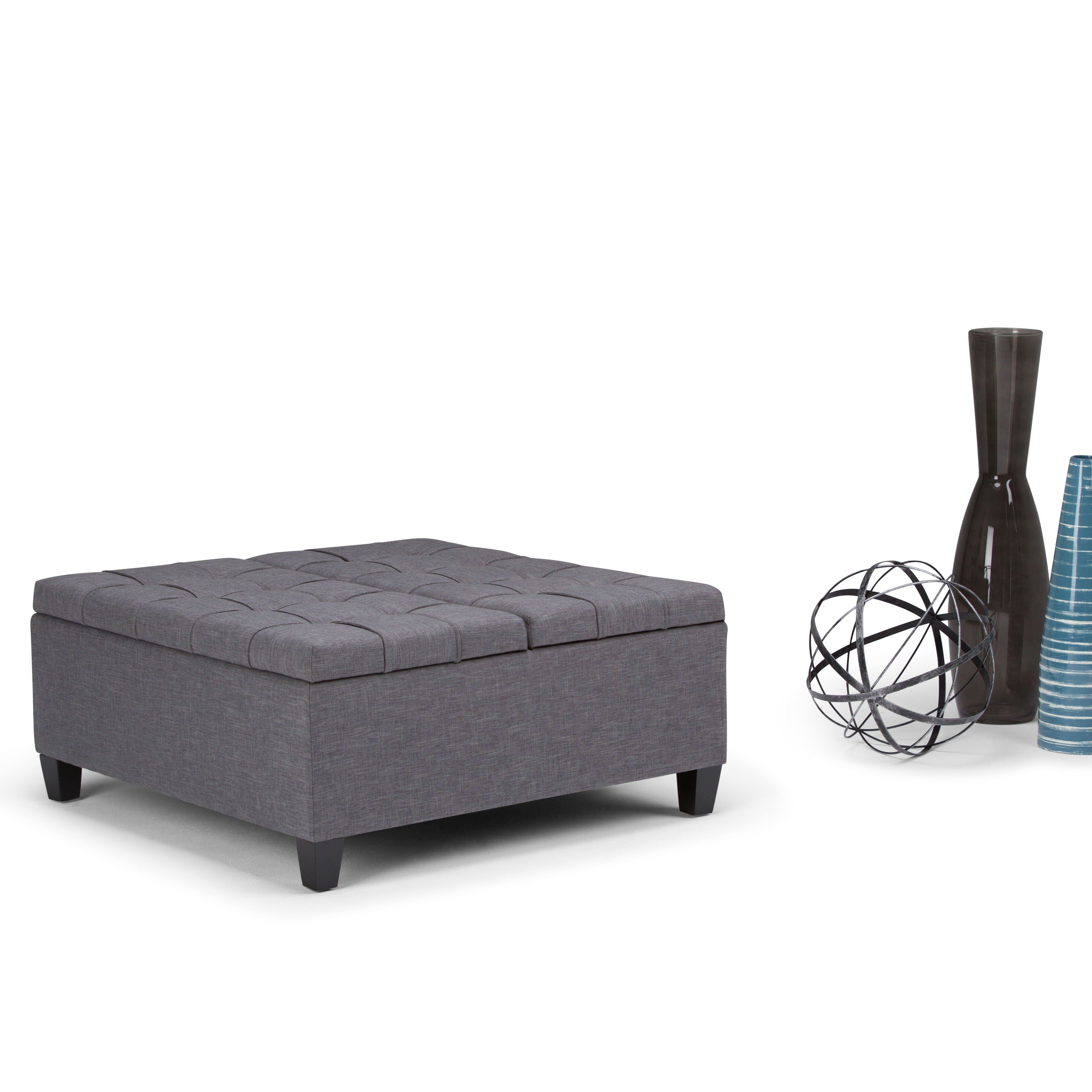 Harrison - Coffee Table Storage Ottoman - Slate Gray