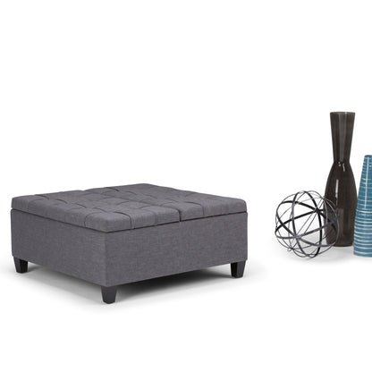 Harrison - Coffee Table Storage Ottoman - Slate Gray