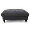 Madrid - Tufted Ottoman With Button Tufting And Turned Feet - Dark Gray