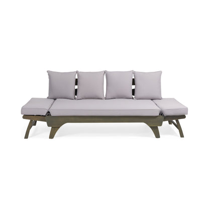 Outdoor Expandable Daybed With Water Resistant Cushion - Gray