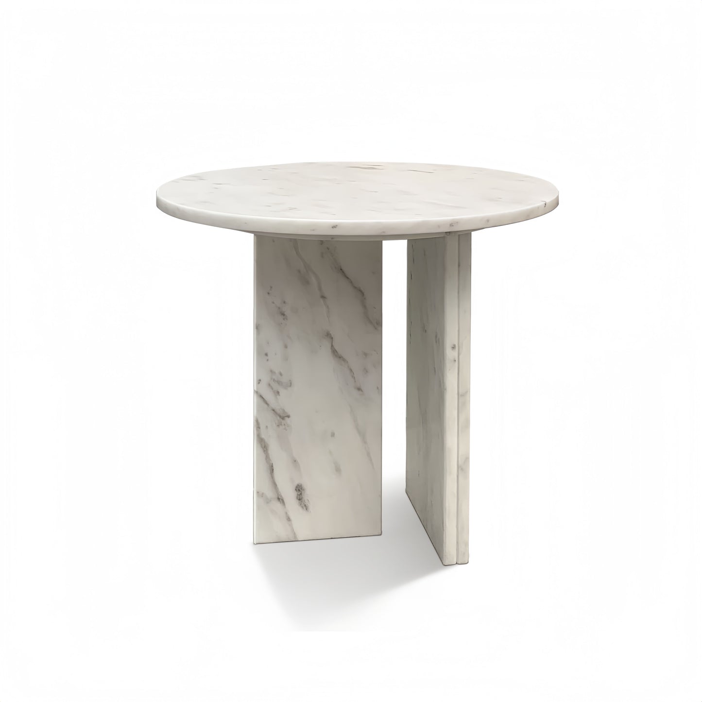 Natural Marble Coffee Table, Snow Mountain, Semi Polished Surface - White
