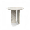 Natural Marble Coffee Table, Snow Mountain, Semi Polished Surface - White