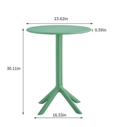 3 Piece Plastic Arm Chair Bistro Grs Premium Ocean Plastic - Green