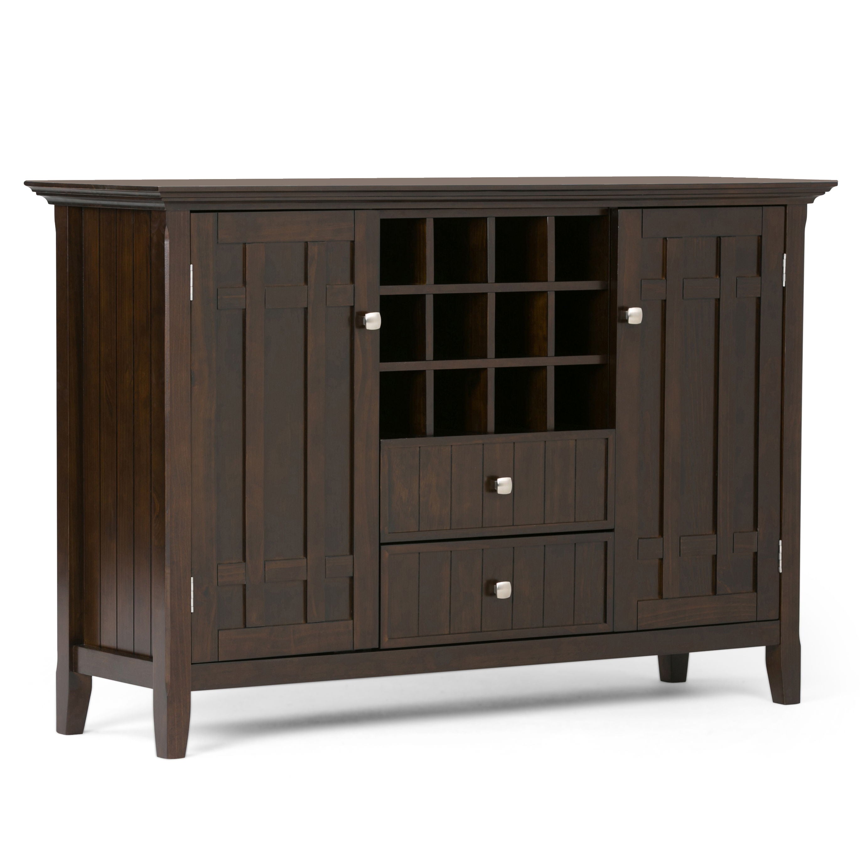 Bedford - Sideboard Buffet And Wine Rack - Dark Tobacco Brown