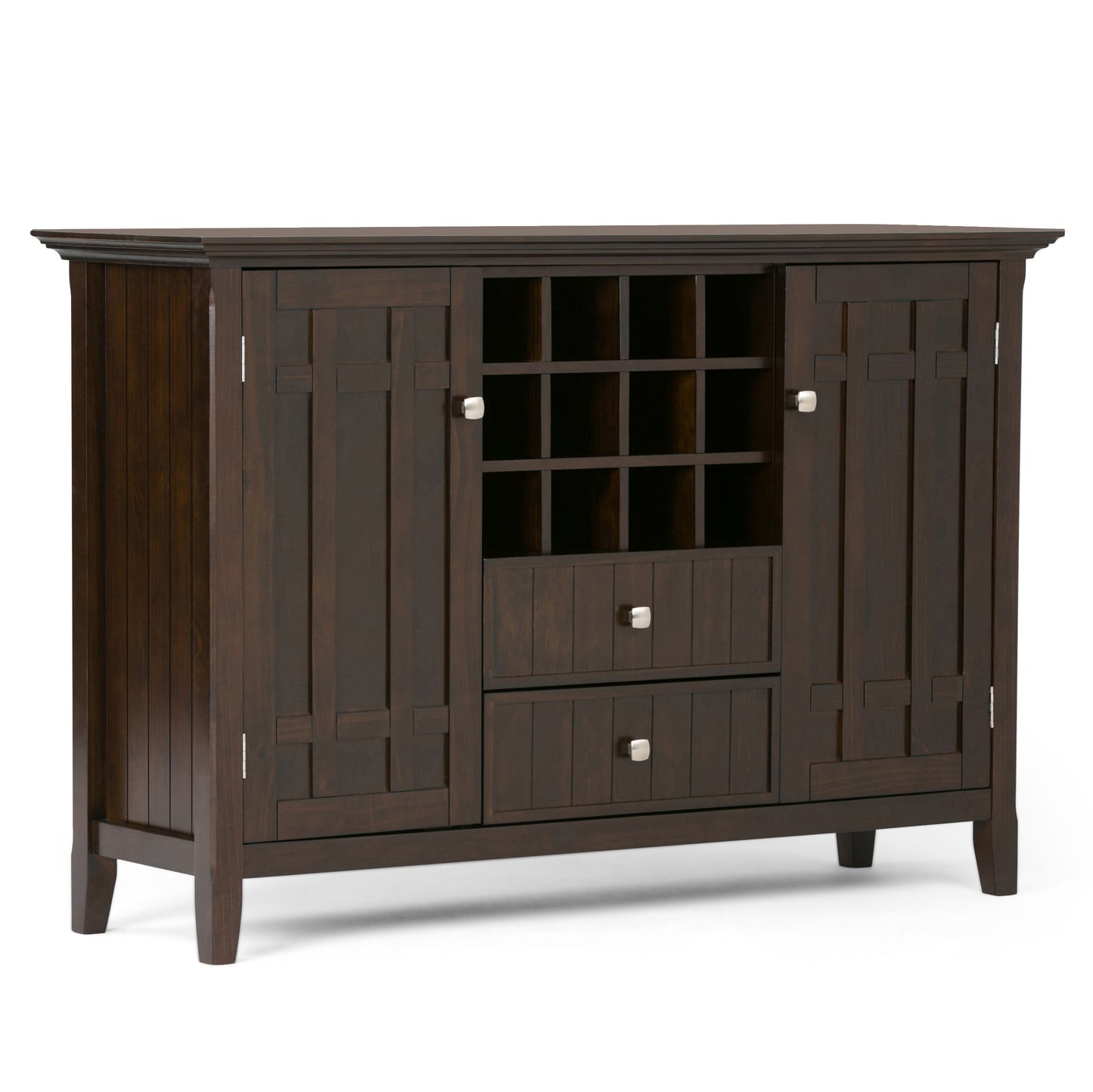 Bedford - Sideboard Buffet And Wine Rack - Dark Tobacco Brown