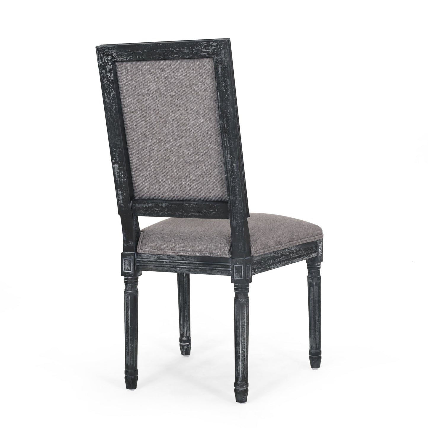 French Country Style Dining Chair Set With Upholstered Seats And Weathered - Gray