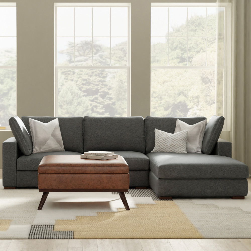 Charlie - Deep Seater Right Sectional Sofa - Gray