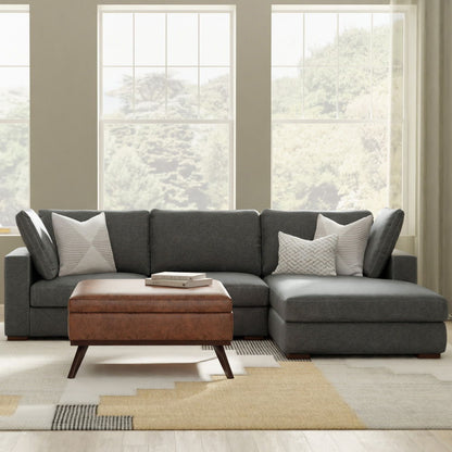 Charlie - Deep Seater Right Sectional Sofa - Gray