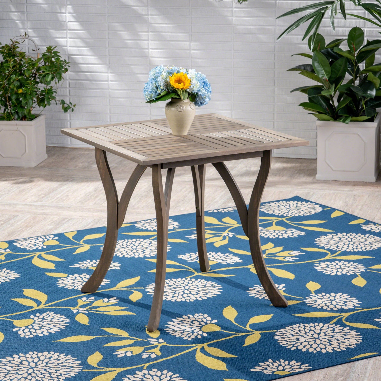 Hermosa - Stylish Outdoor Acacia Wood Table - Teak Gray