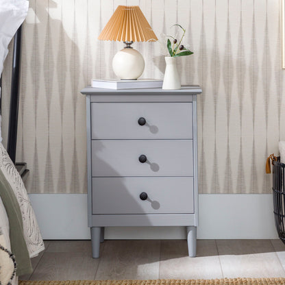 Classic 3 Drawer Solid Wood Nightstand - Caramel