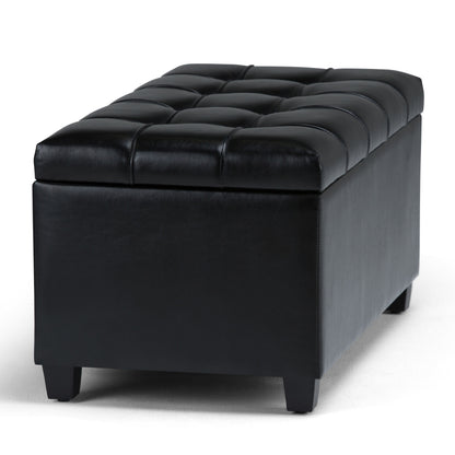 Sienna - Storage Ottoman Bench - Midnight Black