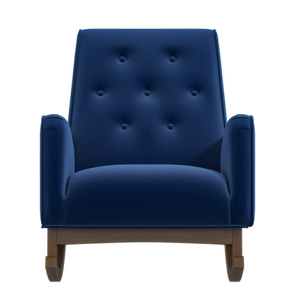 Demetrius - Solid Wood Rocking Chair - Blue
