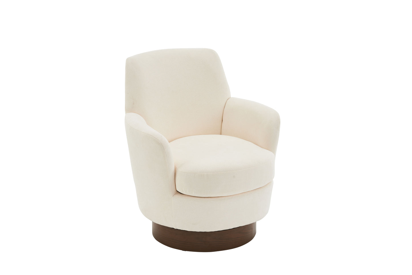 Swivel Barrel Chair, Swivel Accent Chairs Armchair For Living Room, Reading Chairs For Bedroom Comfy, Round Barrel Chairs With Gold Stainless Steel Base - Beige