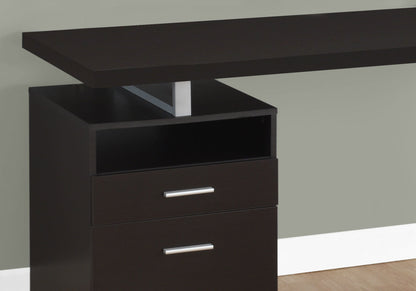Computer Desk For Home Office, Laptop, Left, Right Set - Up, Storage Drawers, Contemporary & Modern - Espresso