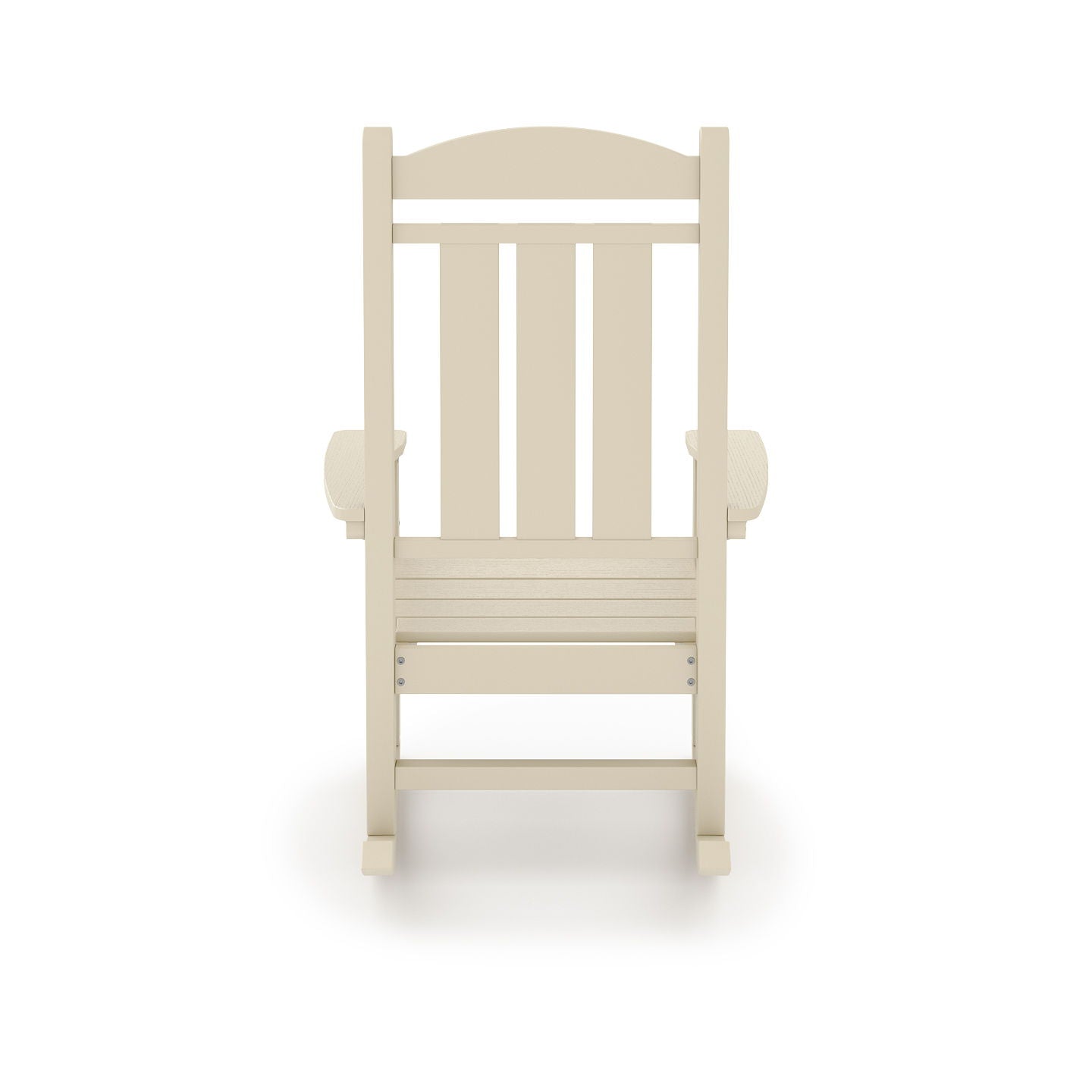Traditional Porch Rocker Classic HDPE Poly Lumber For Porch, Patio, And Garden Comfort - Beige