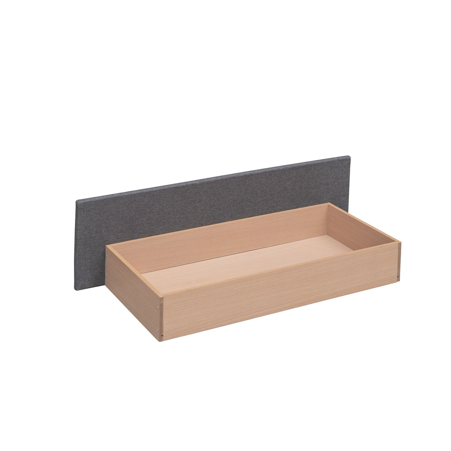 Queen Size Upholstered Platform Bed With 2 Drawers And 1 Twin Long Trundle - Dark Gray