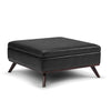 Owen - Square Coffee Table Storage Ottoman - Distressed Black