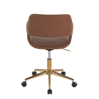 Margarite - Contemporary Task Chair - Gold / Brown
