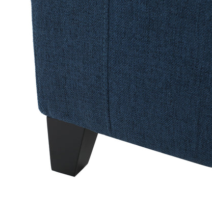 Guernsey - Ottoman Fabric Storage With Tufted Top - Navy Blue