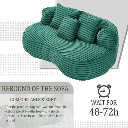 High Back Bean Bag Sofa Lounger For Adults And Kids, Indoor & Outdoor, Durable - Emerald