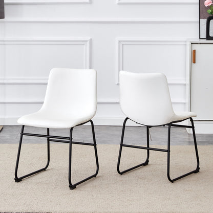 (Set of 4) Classic Chairs, A Stylish Seat Perfect For Modern Minimalist And Industrial Style Environments - White