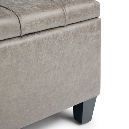 Harrison - Coffee Table Storage Ottoman - Distressed Gray Taupe