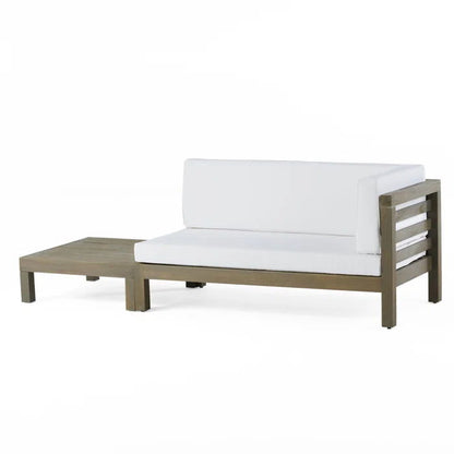 Oana - Right Corner Bench And Coffee Table - White