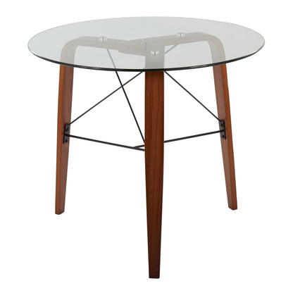 Trilogy - Contemporary Round Dinette Table - Walnut / Clear
