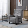 Arm Pushing Recliner Chair, Modern Button Tufted Wingback Push Back Recliner Chair, Living Room Chair Fabric Pushback Manual Single Reclining Sofa Home Theater Seating For Bedroom - Dark Gray