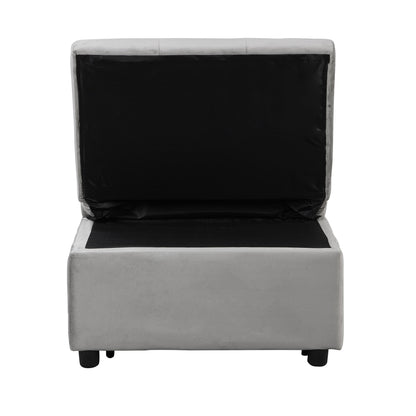 Stylish Folding Ottoman Sofa Bed With Multifunctional Design - Gray