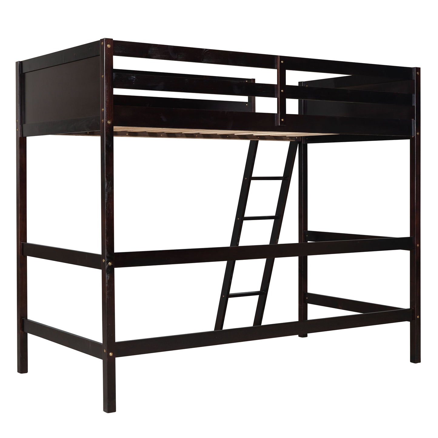 Twin Size Loft Bed With Ladder - Espresso