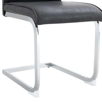 Luxury Simple Arch Chair Set Of 4 High Resilience Dining Chair - Dark Gray / Silver
