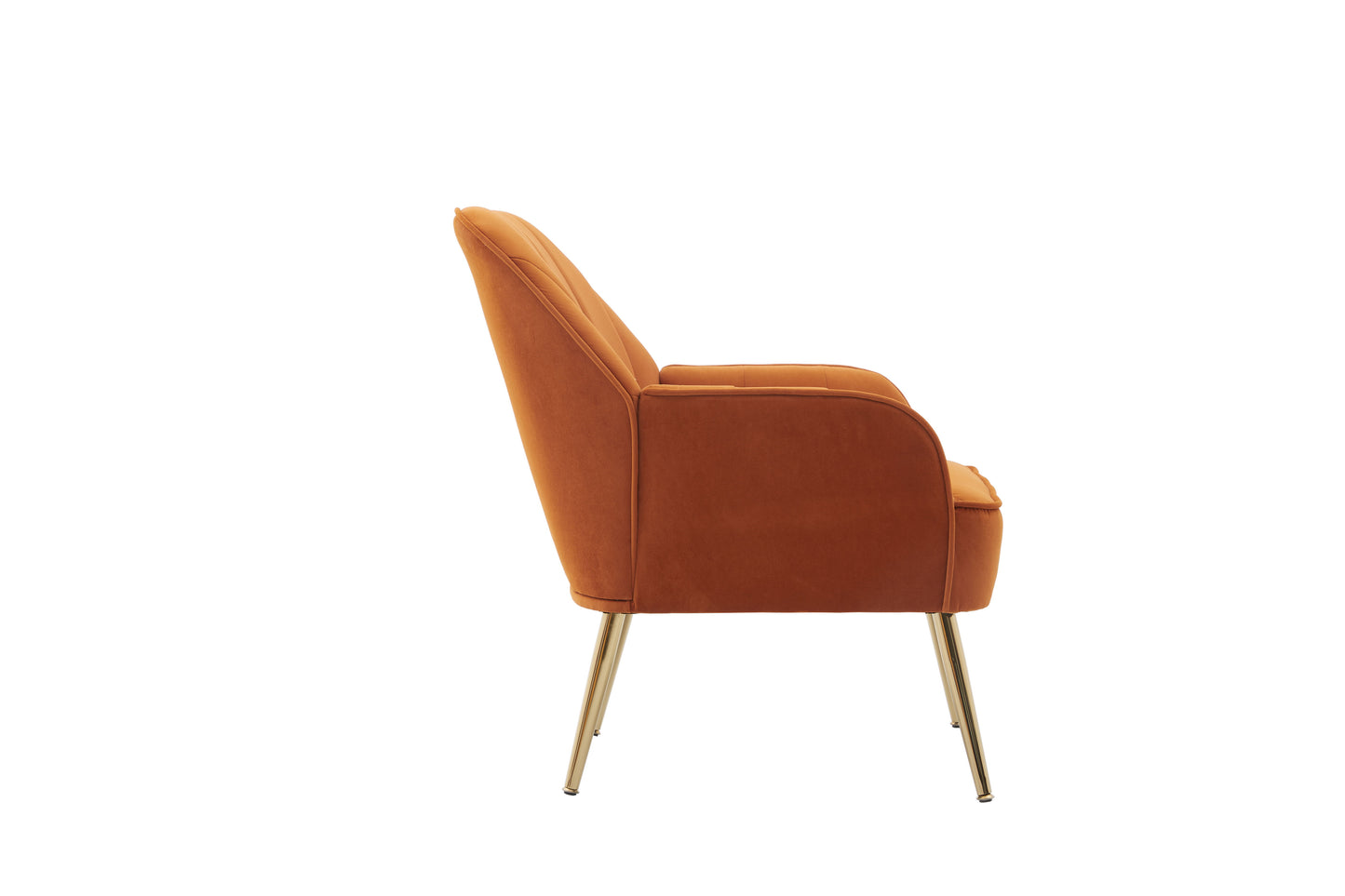 Modern Mid-Century Chair Velvet Sherpa Armchair For Living Room Bedroom Office - Orange
