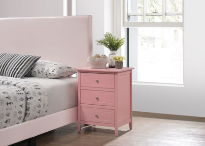 Transitional Nightstand For Bedrooms - Pink