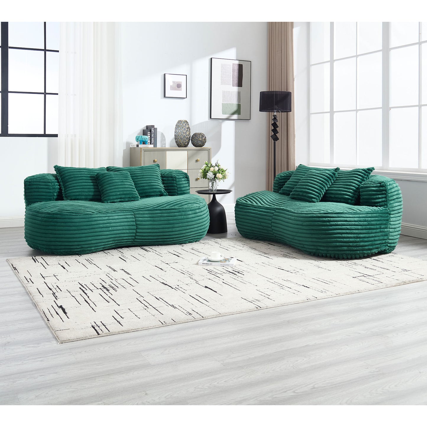 High Back Bean Bag Sofa Lounger For Adults And Kids, Indoor & Outdoor, Durable - Emerald