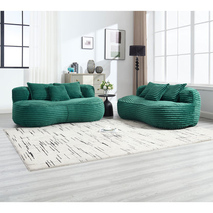 High Back Bean Bag Sofa Lounger For Adults And Kids, Indoor & Outdoor, Durable - Emerald